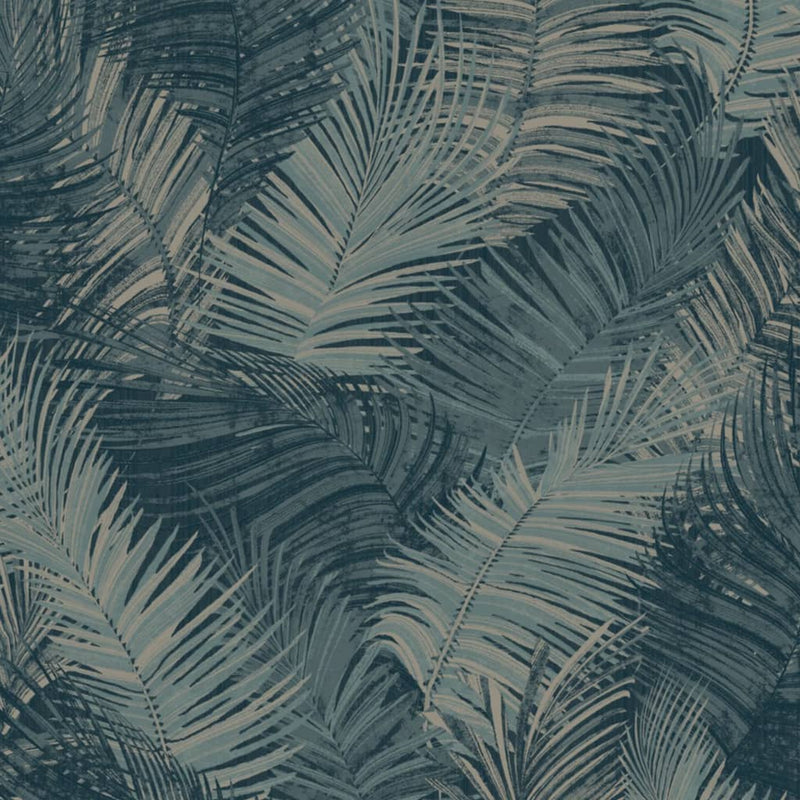 Load image into Gallery viewer, DUTCH WALLCOVERINGS DUTCH WALLCOVERINGS Behang Palm petrolblauw
