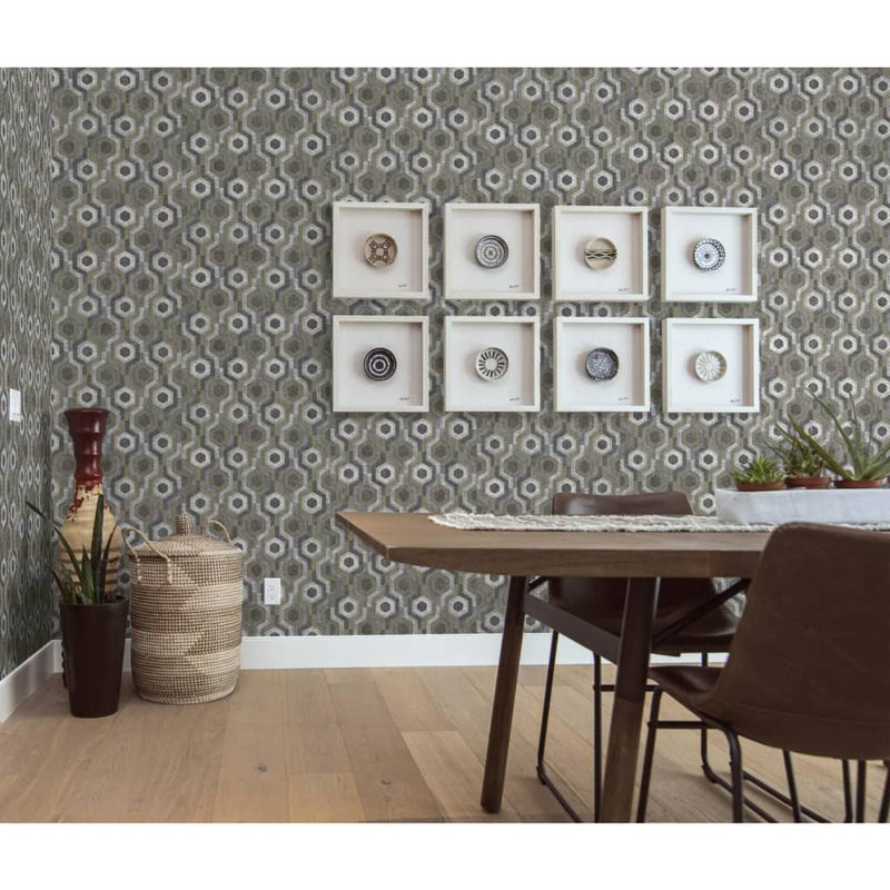 Load image into Gallery viewer, Dutch wallcoverings behang galactic zilverkleurig en bruin

