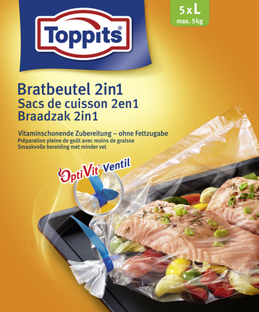 Toppits 1070766 - braadzakken 2in1 braadzakken maat l | 20 stuks