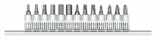 Gedore dopsleutelschroevendraaier 1 4” | + rail | 13-dlg - 3300022