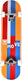 Stripes skateboard 79 x 19,7 cm geel blauw rood