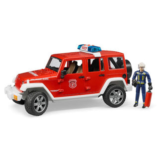 Bruder 2528 jeep wrangler brandweer + speelfiguur