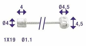 derailleur cable 2.25m Nexus / Suntour / Shimano (6400)