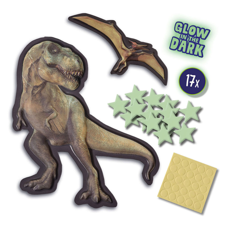 Load image into Gallery viewer, SES Mega Glowing T-Rex World Muurstickers
