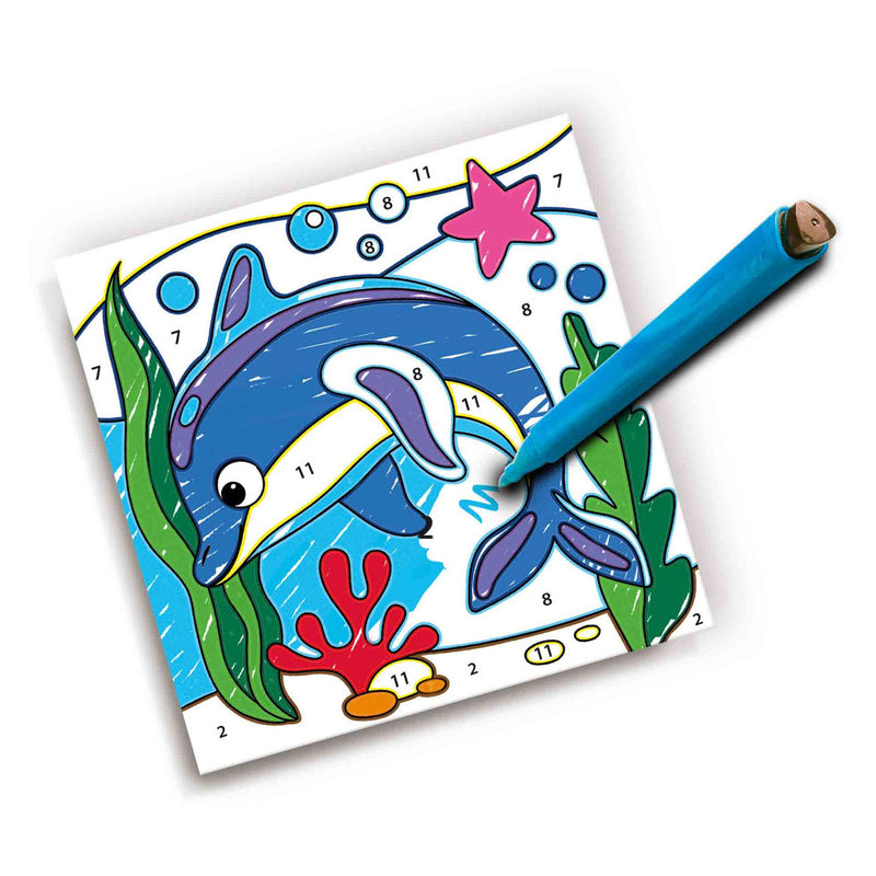 Load image into Gallery viewer, Ses kleuren op nummers - driehoek grip stiften
