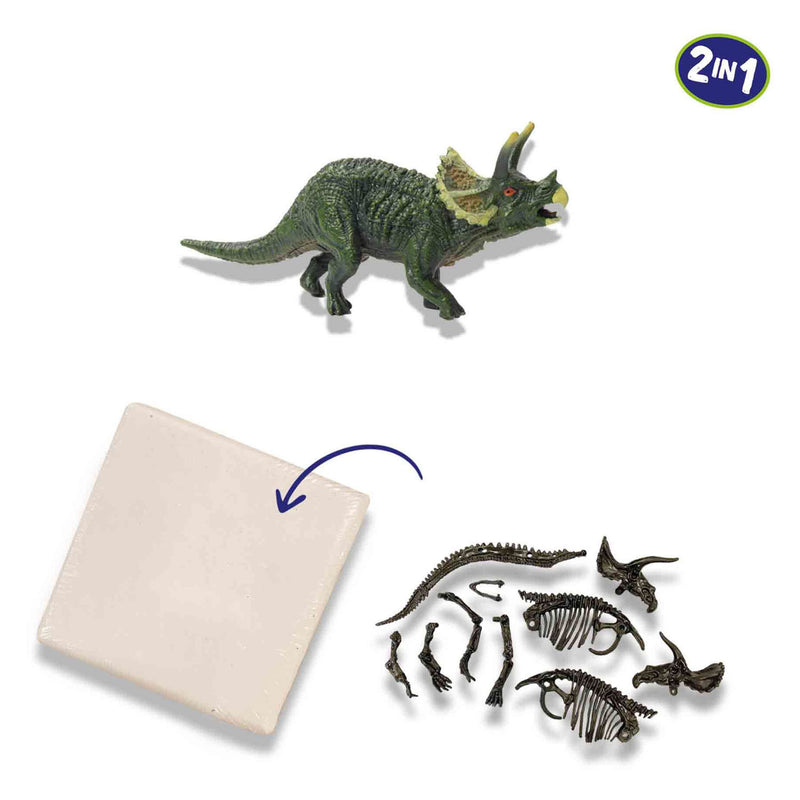 Load image into Gallery viewer, Ses explore dino en skelet opgraven 2in1 - triceratops

