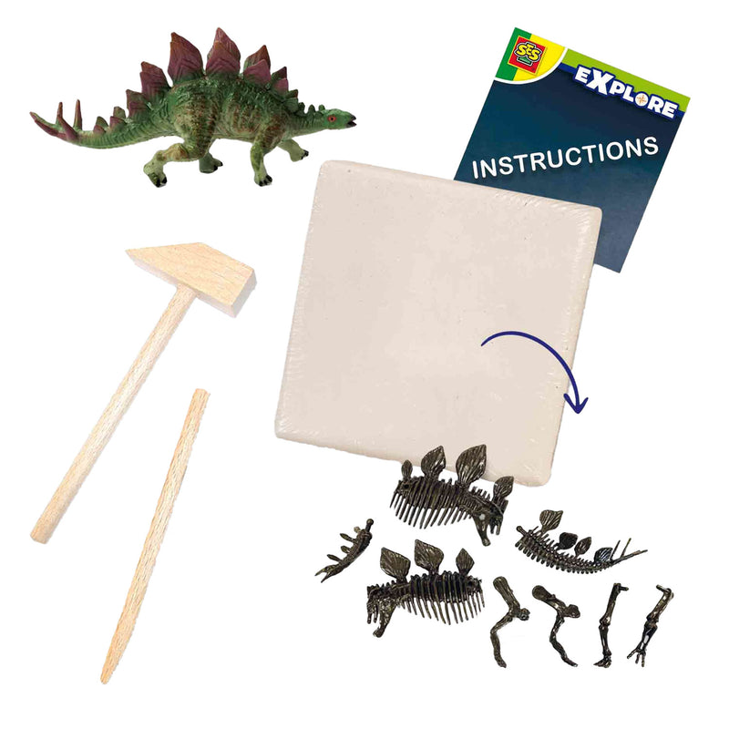 Load image into Gallery viewer, Ses creative ses explore dino en skelet opgraven 2in1- stegosaurus
