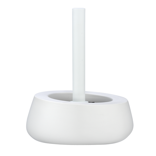 Wenko toiletborstelhouder badi mat wit keramiek met siliconen borstelkop - toiletborstel met houder - wc borstel met houder vrijstaand