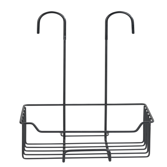 Wenko doucherek milo rvs zwart 25x36cm - zonder boren - doucherekje hangend - douchemand - douchecaddy ophangbaar
