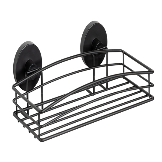 Wenko vacuum-loc doucherek mat zwart 26x15cm - douchemand - bevestigen zonder boren