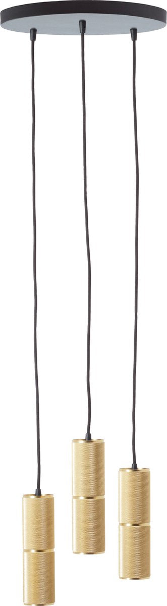 Brilliant marty - hanglamp - 3-lichts rond - led 3xgu10 - zwart goud