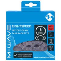 M-Wave chain 6/7/8 speed, 1/2x3/32 116L silver anti-rust (hang packaging)