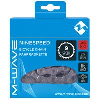 M-Wave chain 9 speed, 1/2x11/128 116L silver anti-rust (hang packaging)