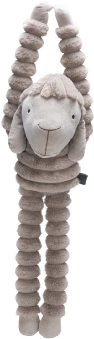 Designed by lotte reza hondenknuffel hang schaap - hondenspeeltjes - dikke ribstof - beige - 62x21x17 cm