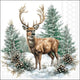 Ambiente servetten winter stag 25x25cm white papier fsc mix