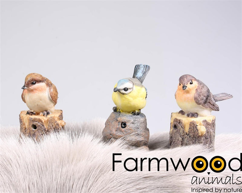 Afbeelding laden in galerijviewer, Farmwood animals tuinbeeld vogel met muziek 9x6x10 cm
