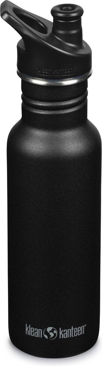 Klean kanteen classic narrow drinkfles met sportcap - 532ml - rvs - zwart