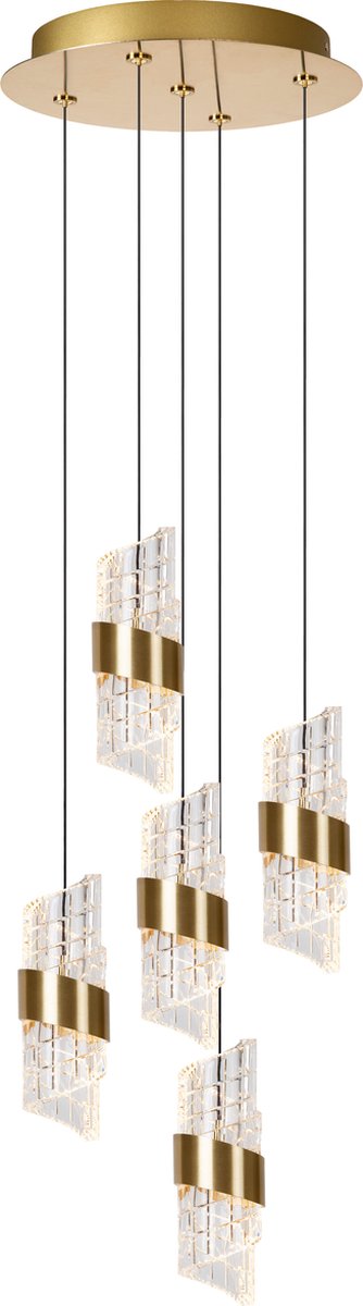 Lucide kligande - hanglamp - ø 30 cm - led dimbaar - 5x8w 2700k - mat goud messing