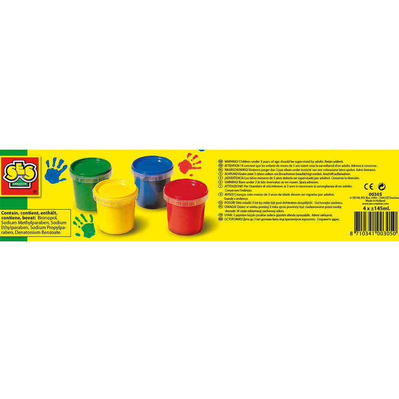 Load image into Gallery viewer, Ses vingerverf 4 kleuren a 150ml
