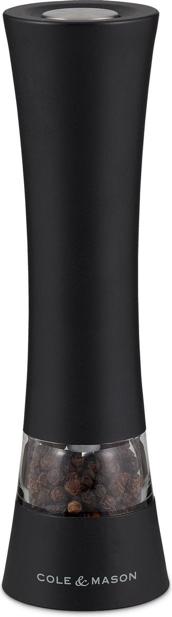 Cole mason burford elektronische pepermolen zoutmolen 18cm - acryl - abs - zwart