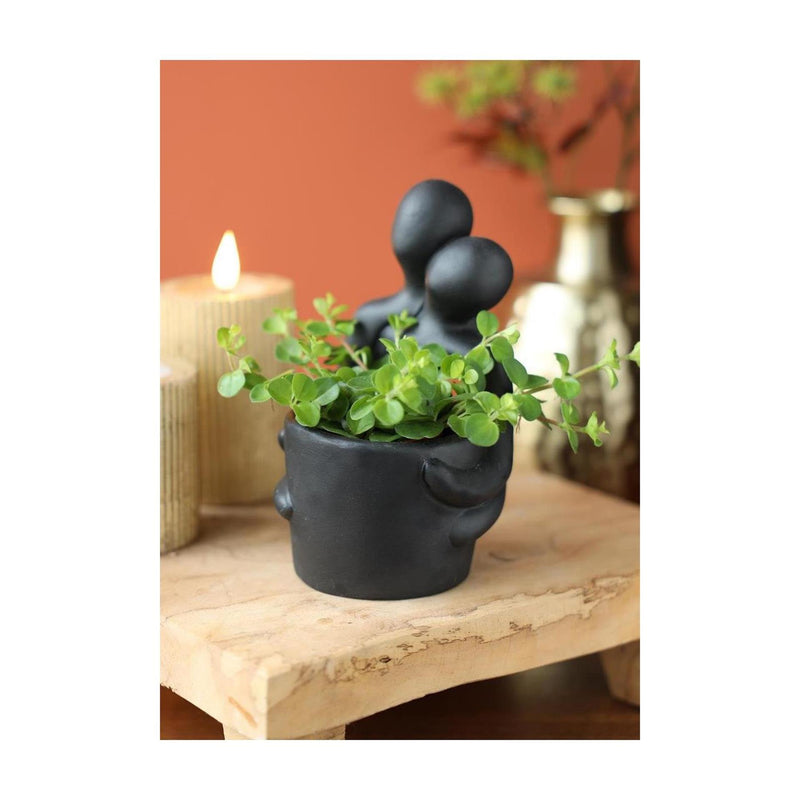 Load image into Gallery viewer, Ideas 4 seasons bloempot embrace zwart 10,4x9,2x15,7cm
