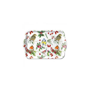 Ambiente dienblad melamine 13x21cm birds in winter melamine