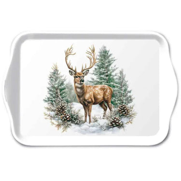 Ambiente dienblad winter stag melamine 13x21 cm white