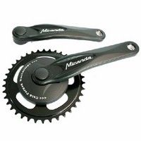 Miranda crankset Alfa 1 38T, 170mm. black, aluminum, keyless. with disc