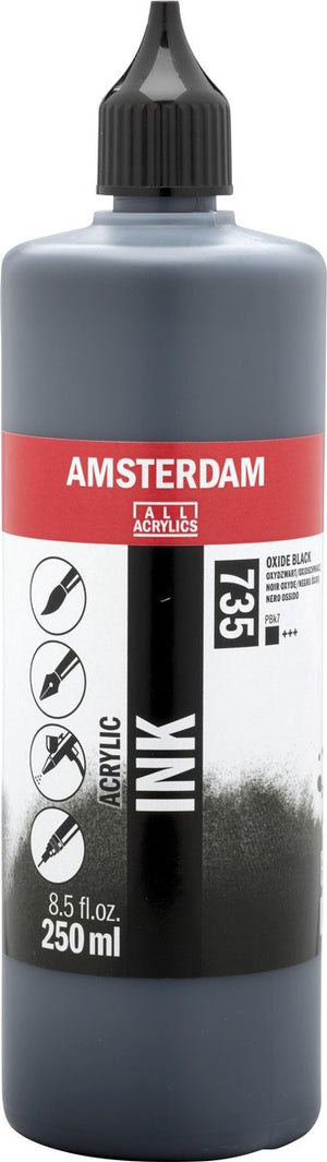 Amsterdam acrylinkt fles 250 ml oxydzwart 735