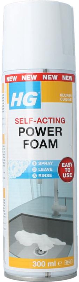 Load image into Gallery viewer, Hg - power foam keuken - vetoplossende spray - 300 ml - 1 stuk - maakt o.a. de gootsteen snel en goed schoon, effectief tegen hardnekkig vuil en vet
