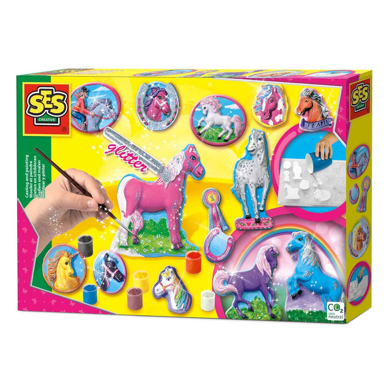 Load image into Gallery viewer, Ses gips gieten en schilderen - paarden
