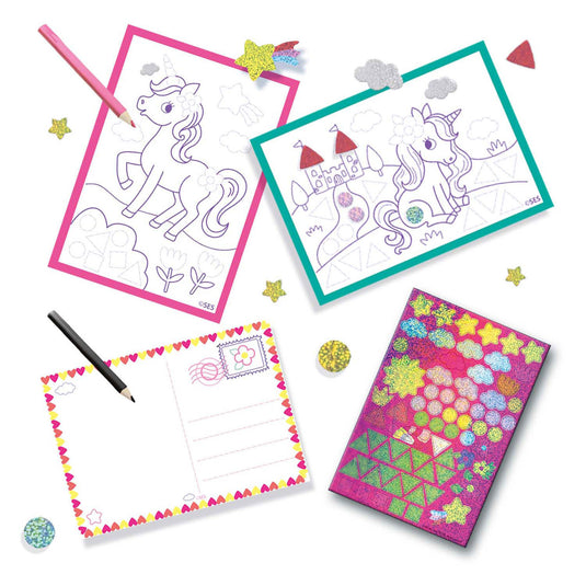 Ses creative 02401 activiteiten tas - armbandjes maken - kleuren - stickeren - knutselen op reis - versier je eigen tas