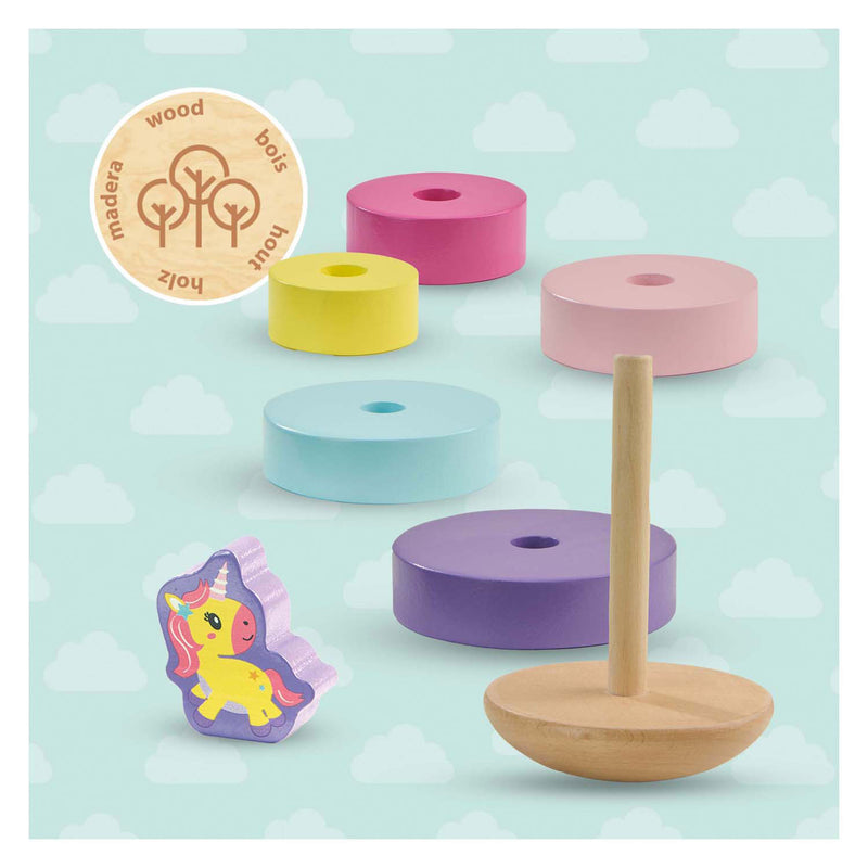 Load image into Gallery viewer, Ses houten stapeltoren eenhoorn
