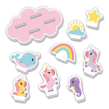 Ses creative - tiny talents - eenhoorn bad eiland - foam eenhoorns - drijvend badspeelgoed - stimuleert fantasie - creatief spelen - baby badspeelgoed - eenhoorn speelgoed