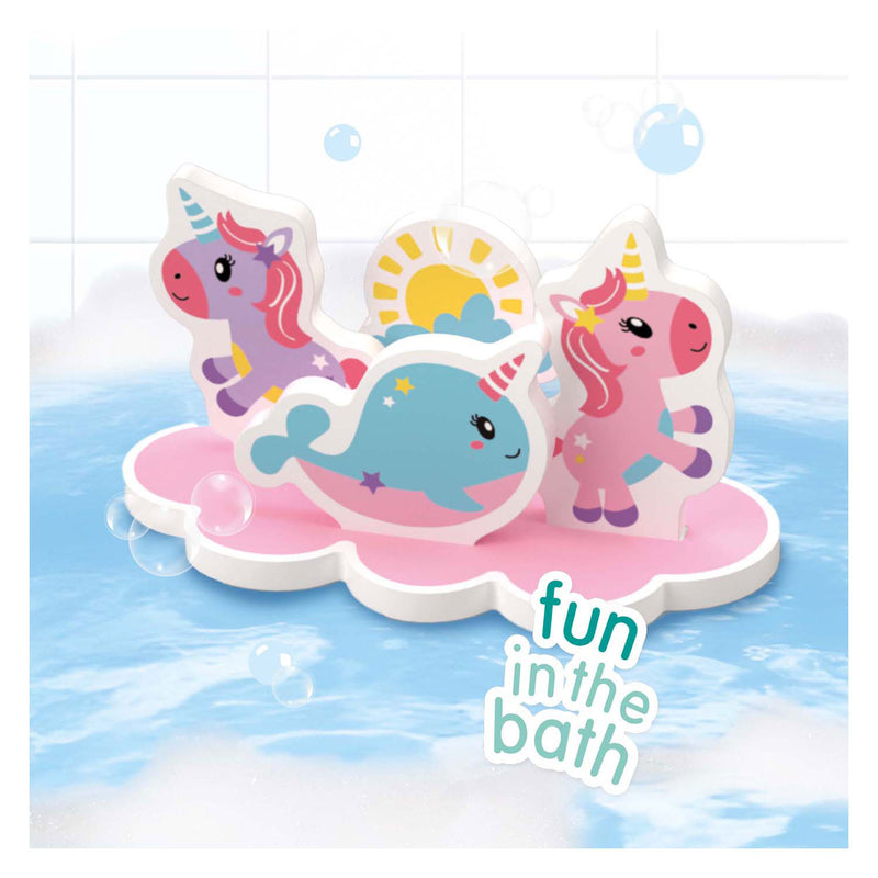 Load image into Gallery viewer, Ses creative - tiny talents - eenhoorn bad eiland - foam eenhoorns - drijvend badspeelgoed - stimuleert fantasie - creatief spelen - baby badspeelgoed - eenhoorn speelgoed
