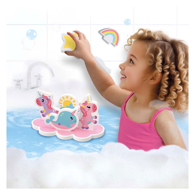 Load image into Gallery viewer, Ses creative - tiny talents - eenhoorn bad eiland - foam eenhoorns - drijvend badspeelgoed - stimuleert fantasie - creatief spelen - baby badspeelgoed - eenhoorn speelgoed
