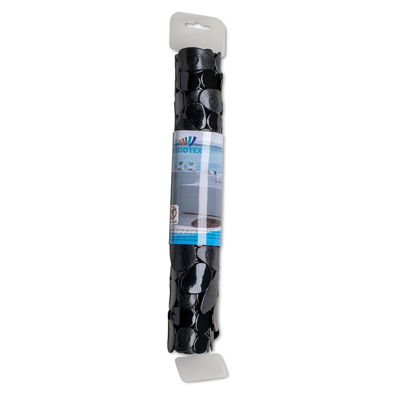 Load image into Gallery viewer, Wicotex badmat antislip stones 68x35cm zwart
