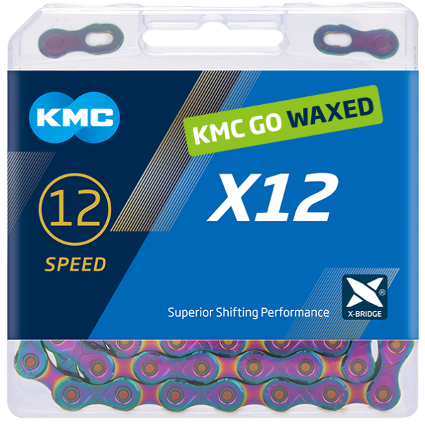 Load image into Gallery viewer, Kmc ketting x12 12v 126l waxed aurora blauw

