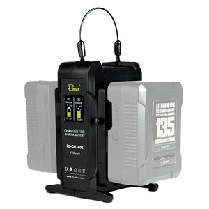 Rolux dubbele snellader rl-ch240s voor v-mount accu