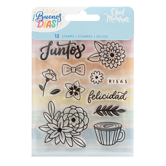 American crafts • stamp buenos días acrylic set 2