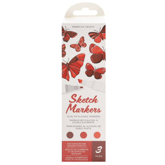 American crafts • sketch markers dual tip cherry
