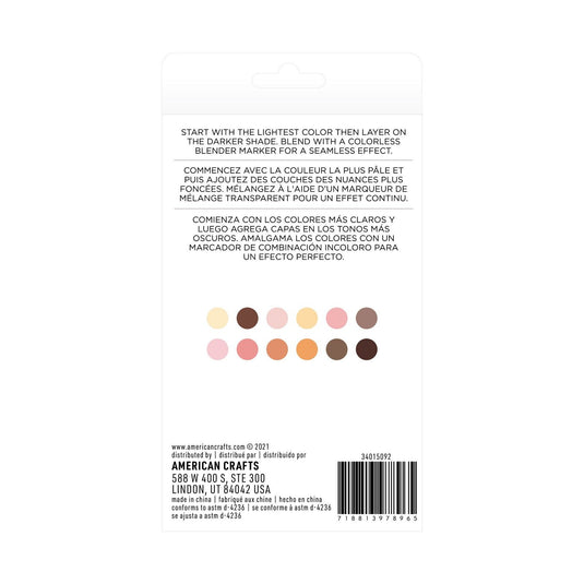 American crafts • sketch markers dual tip skin tone