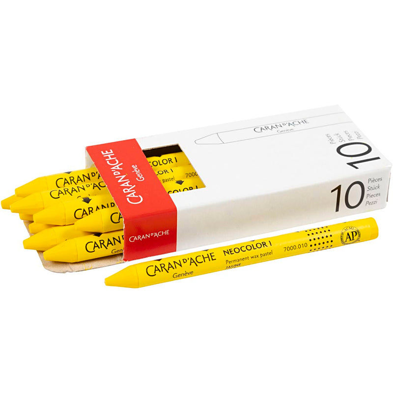 Afbeelding laden in galerijviewer, Https: www.cchobby.nl caran-d-ache-neocolor-i-l-10-cm-dikte-8-5-mm-yellow-010-10-stuk-1-doos
