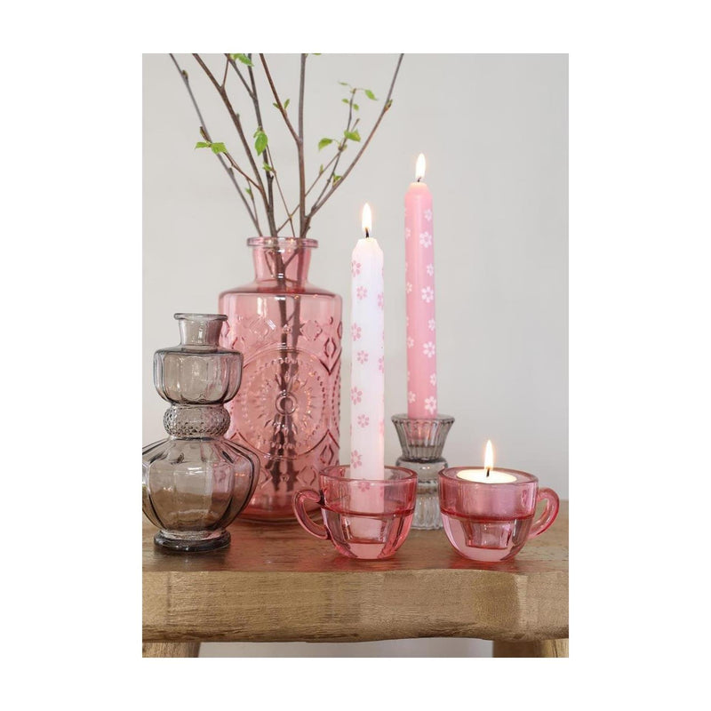 Load image into Gallery viewer, Ideas 4 seasons kaarsenhouder koffie roze ø8xh5cm

