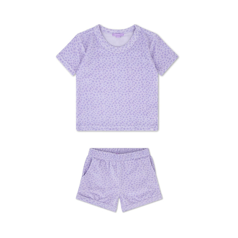 Load image into Gallery viewer, Leopard | lila meisjes set strand - terry
