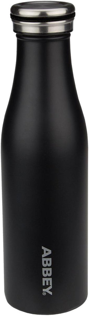 Abbey drinkfles dubbelwandig - victoria - 0.45 l - zwart zilver - 0,45 l