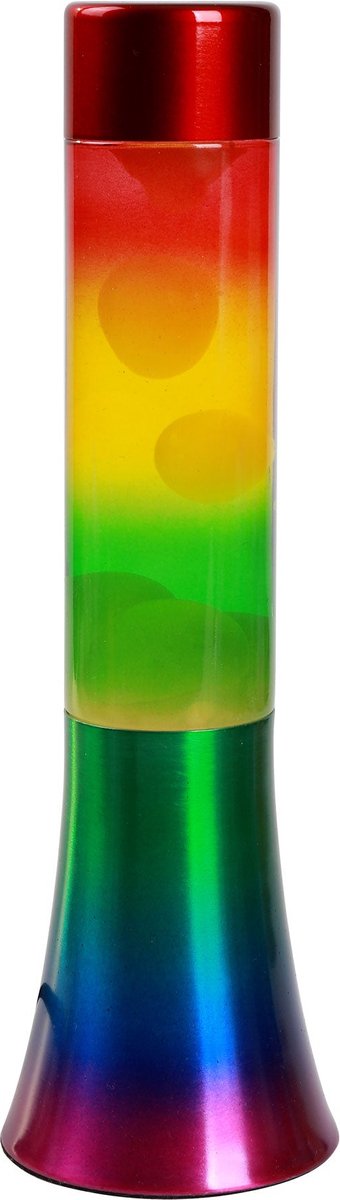 Load image into Gallery viewer, I-total lavalamp - lava lamp - sfeerlamp - 30x9 cm - glas aluminium - 25w - regenboog - xl2461
