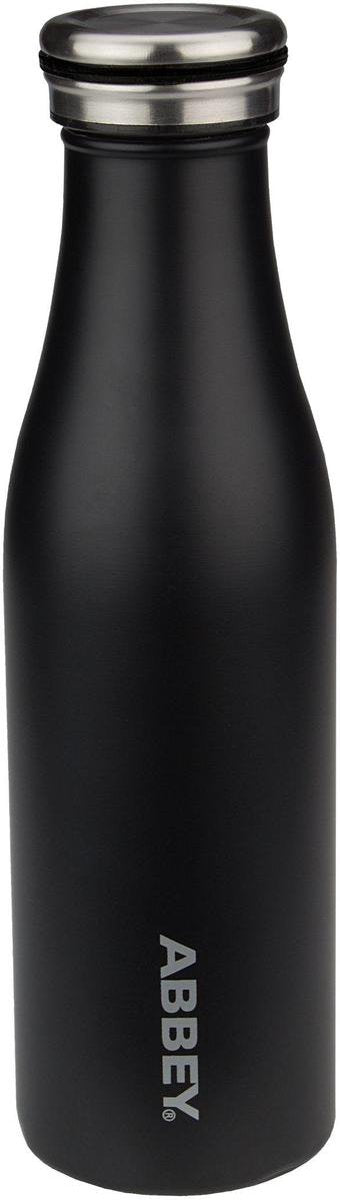 Abbey drinkfles dubbelwandig - victoria - 0.45 l - zwart zilver - 0,45 l