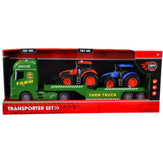 Load image into Gallery viewer, Rapid wheels autotransporter met 2 tractoren met licht en geluid en frictie
