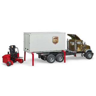 Load image into Gallery viewer, Bruder 2828 mack granite ups met vorkheftruck
